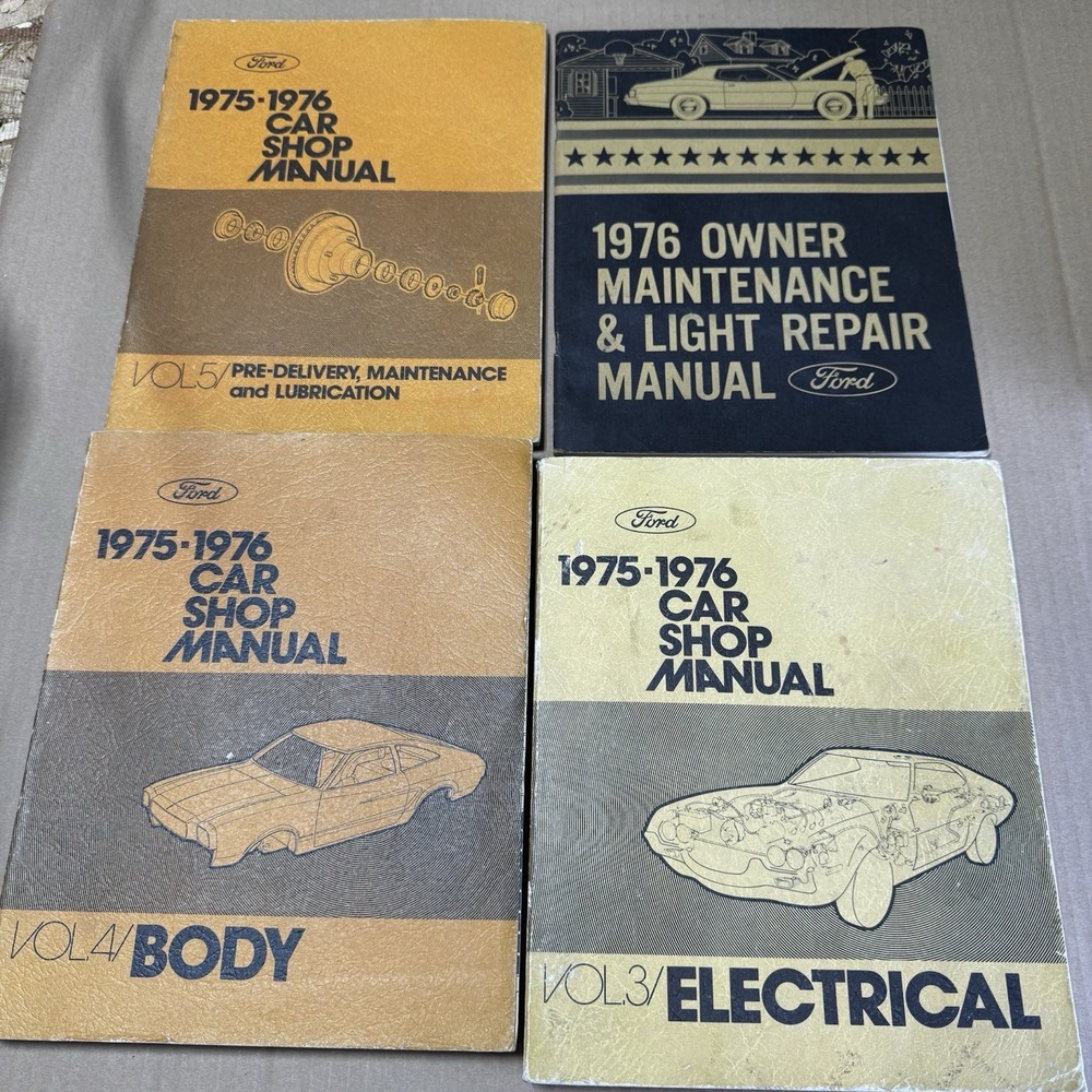 1975-1976 Ford Car Shop Manual Volume - #3-5 & 1976 Owner Maintenance Manual